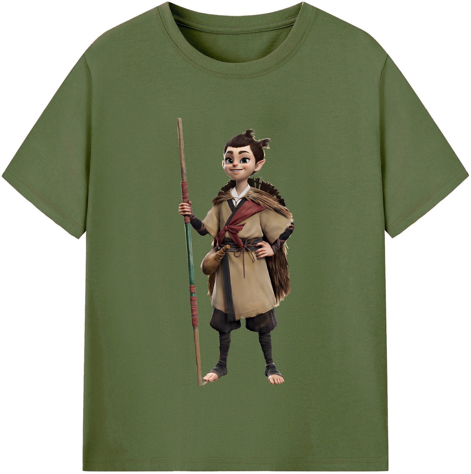 （画像用） Ne Zha 2 ナタ 魔童の大暴れ 綿100％半袖Tシャツ（フロントプリント）